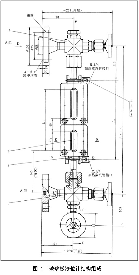 玻璃板液位計結構 玻璃板液位計結構